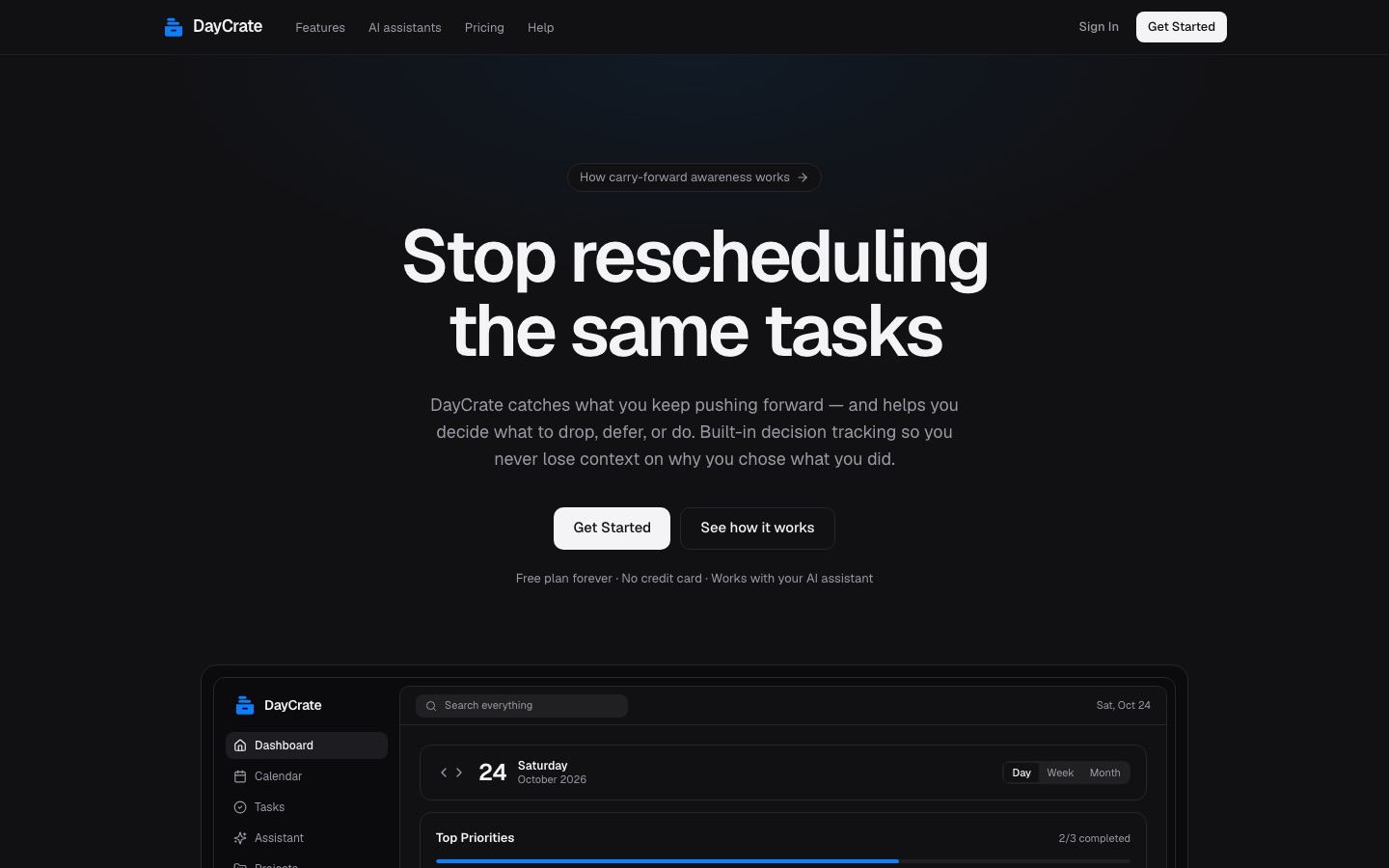 DayCrate product interface